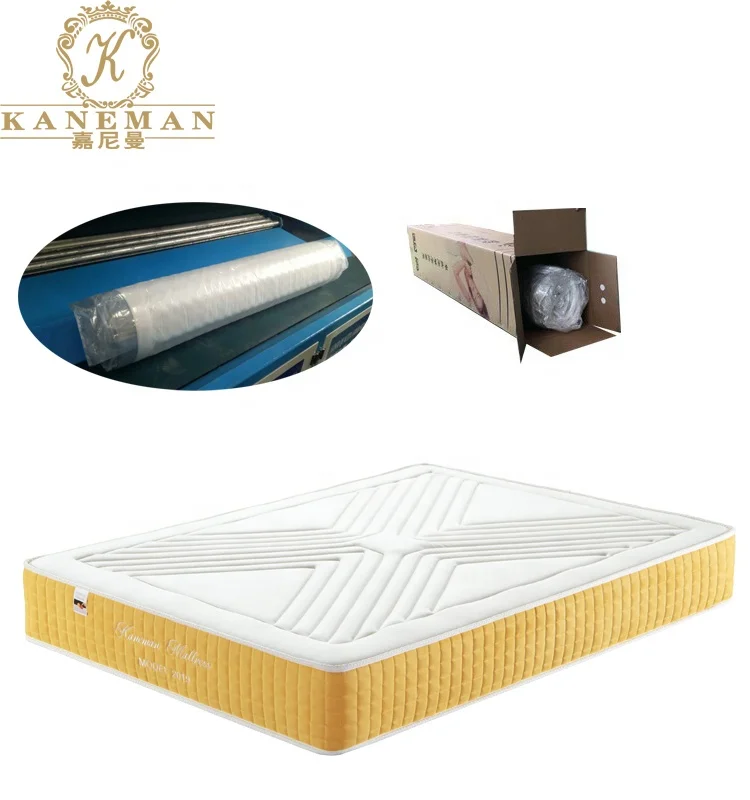 

Mattress Wholesale Suppliers 12 Inch HD Foam Pocket Spring Coil Mattress Rolled Packing Into A Box, Customized color