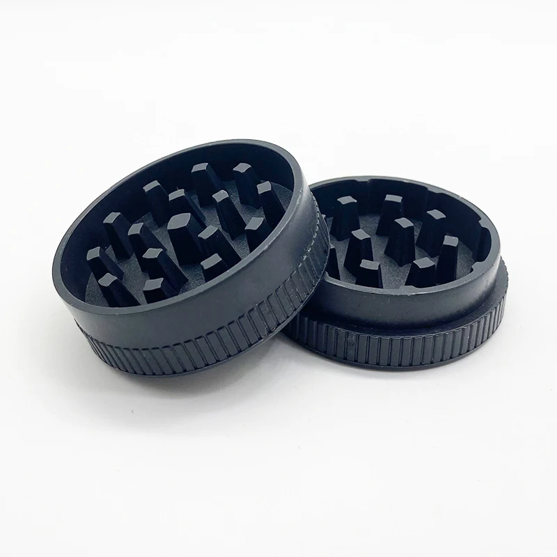 

Degradable Plastic herb grinder hemp grinder 54mm 2 parts herb crusher with unique teeth custom stickers smoking accessories, 6 colors