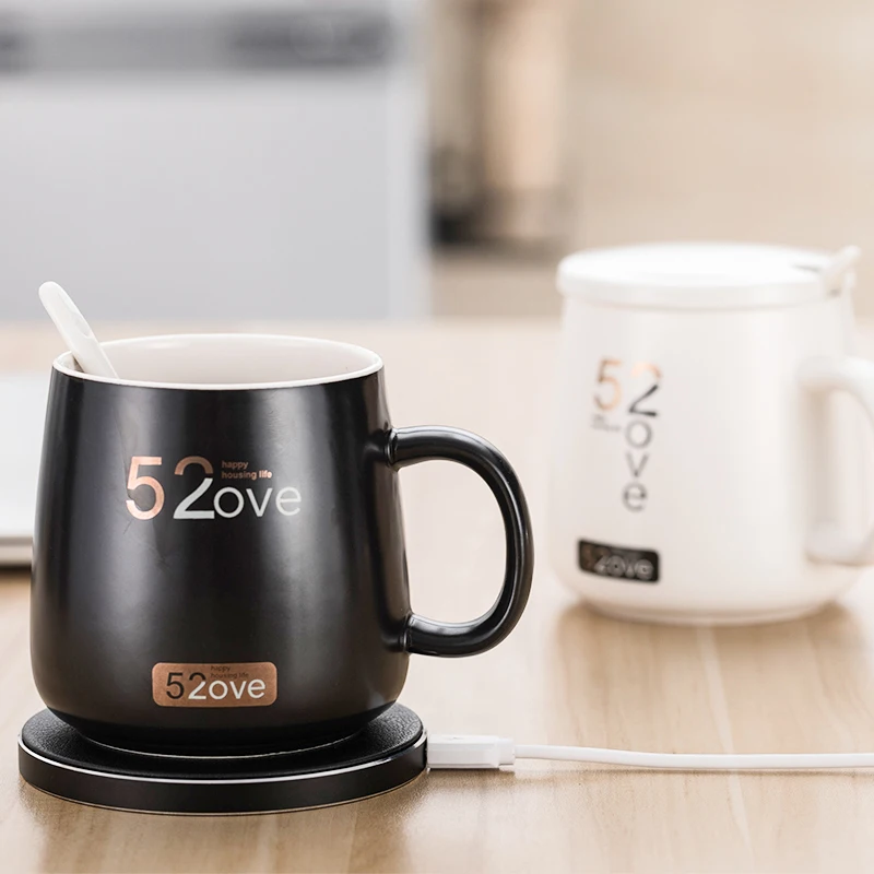 
Mug Warmer Coffee Mug Warmer with Wireless Charger 2 in 1 Wireless Charging Constant Temperature for Keeping Warm 