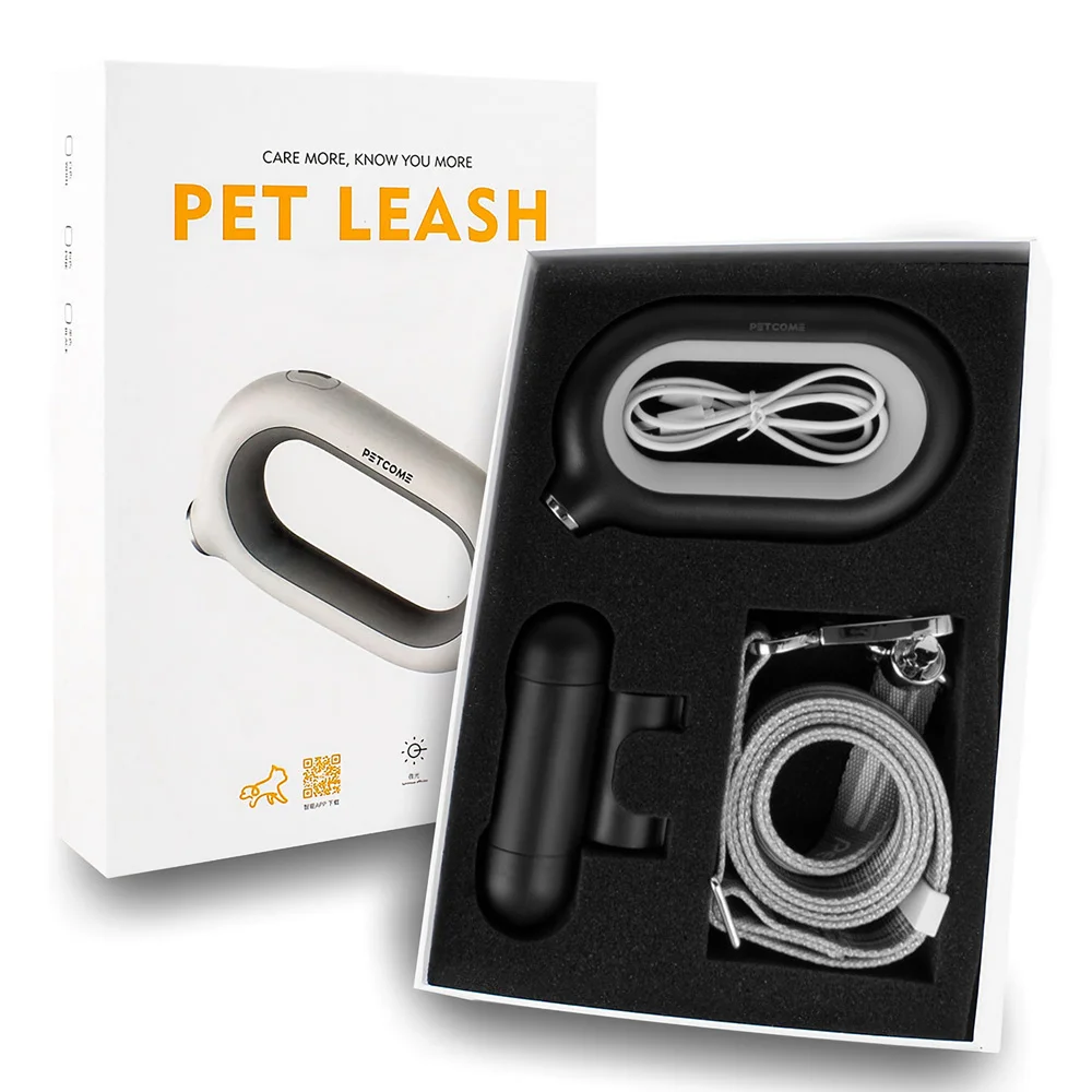 

PETCOME Factory Pet Product Low Moq Direct Sale Led Light Nylon Dog Leash With Waste Bag Dispenser, 3 color