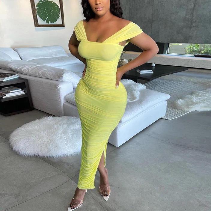 

FS3014D new arrivals Solid colors Maxi Dresses For Women Sexy Hot Summer elegant dresses