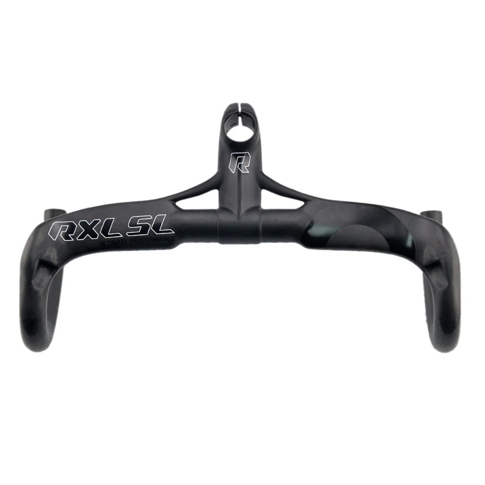 

RXL SL Cycling Carbon Road Handlebar Integrated Stem UD Matte/Glossy 400/420/440 Internal Winding Road Bike Carbon Handlebars, Black