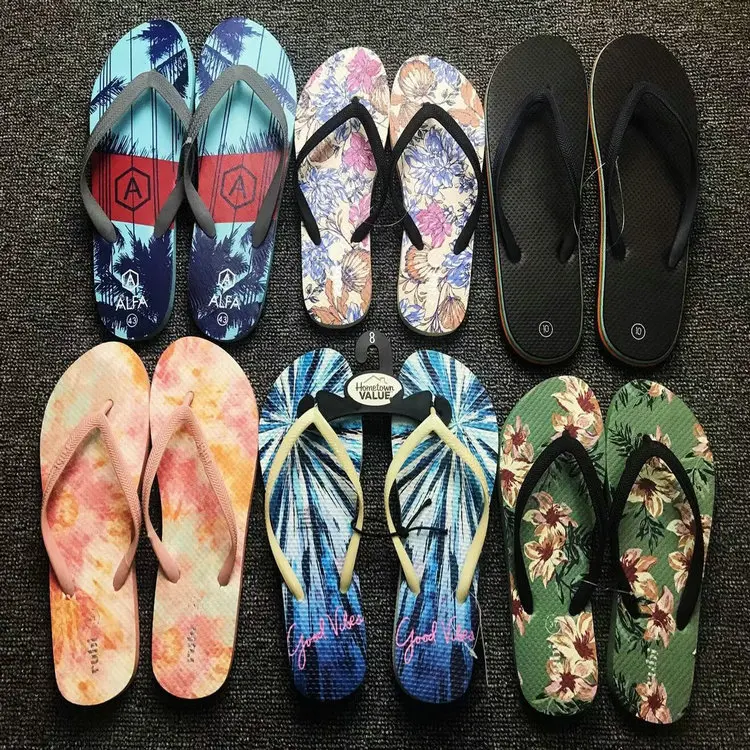 

0.32 Dollar Model TH083 Series Container Ready Stock Mix Lots Of Prints For Unisex flip flops mens