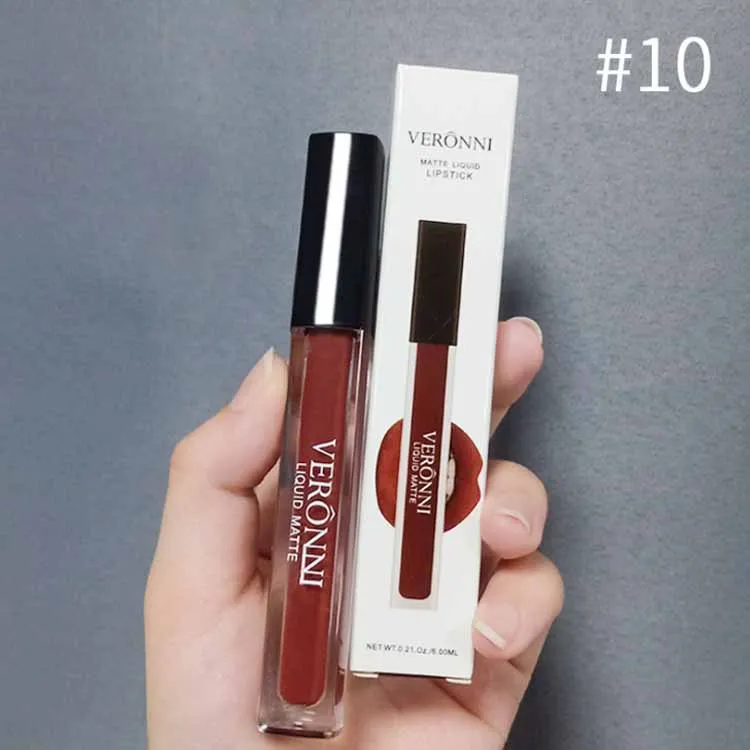 

Veronni 12 Colors Matte Liquid Lipstick Long Lasting Makeup Moisturizer Lip Gloss Batom Make Up Waterproof Pigment Levre