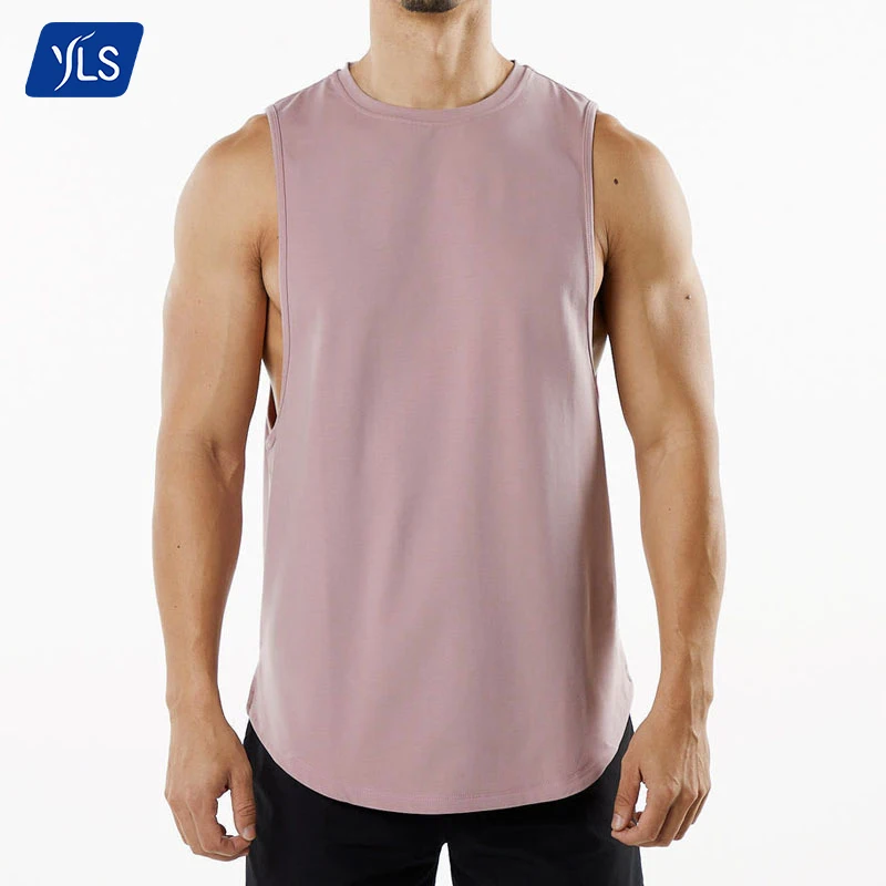 

YLS Hot Selling Solid Breathable Men's Tank Tops Gym Workout Sport Vest Training Wear Singlets For Men Cotton