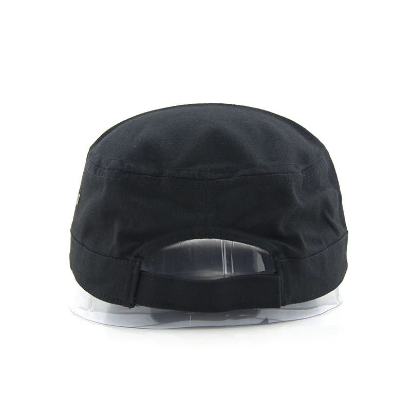 
Hot sale plain army cap flat top cap custom military cap embroidery army military hats 