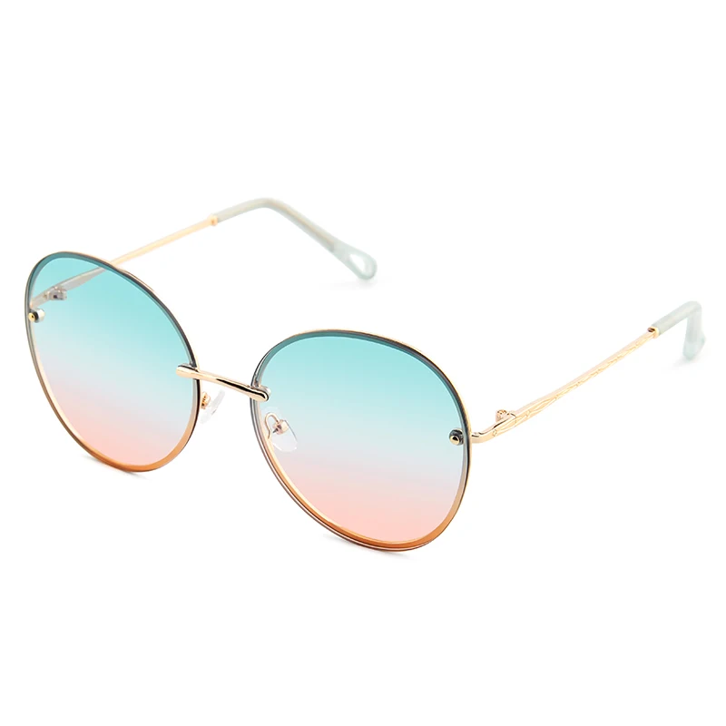 

Sunglasses 2021 Color lenses Gold Metal Frame Oversize Round Sunglasses Fashion Sunglasses UV 400 For Women, Customized