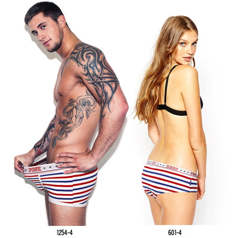 

Couple underwear set women panties men's boxer briefs cuecas for men, Customized