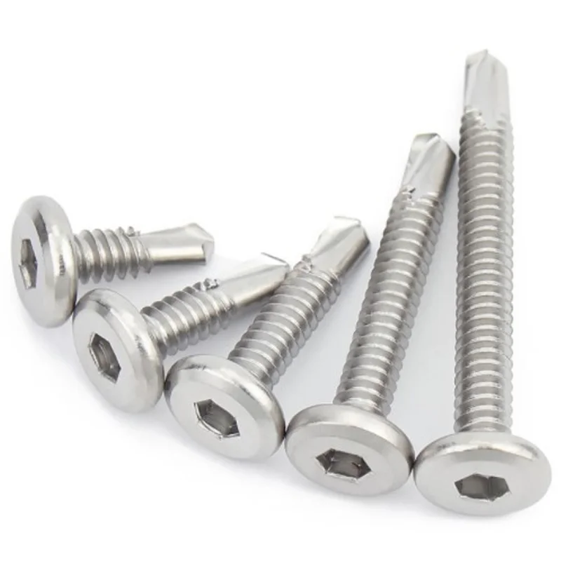 Stainless Steel Hexagon Socket Pan Head Self Drilling Screw Barrel Shenzhen Hole Punch Heat Treatment for Screws