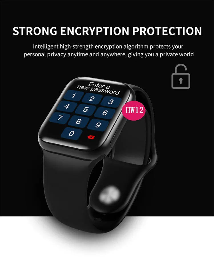 HW12 Smartwatch series 6 1.57 inch Full Touch Smartwatch Fitness Tracker Blood Pressure Custom wallpaper Smart watch HW12
