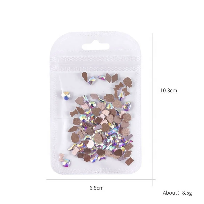 

wholesale Special-shaped rhinestone 3D art Nail crystal AB flat bottom rhinestone DIY Nail Diamond manufacturer direct sale