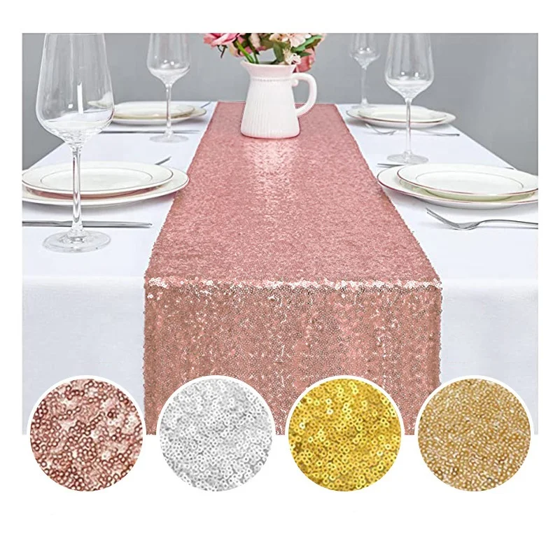 

Sequin Table Runners Gold Glitter Table Runner Event Party Supplies Fabric Decorations for Wedding Birthday