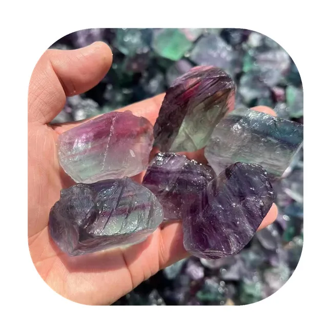 

natural high grade crystals wholesale raw healing spiritual stones rainbow fluorite crystal rough stone for gift