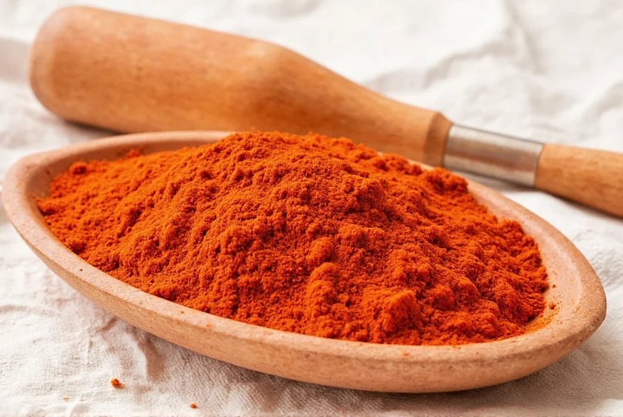 Close-up of tomato paste and cayenne pepper mixture as paprika substitute in small bowl