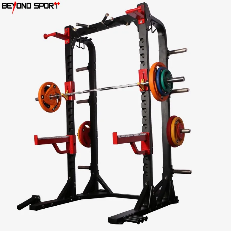 

Beyond Sport OEM Factory Directly Sale Commercial Gym Multi Function Equipment Squat Rack Orange Set Steel Smith Machine, Orange/red