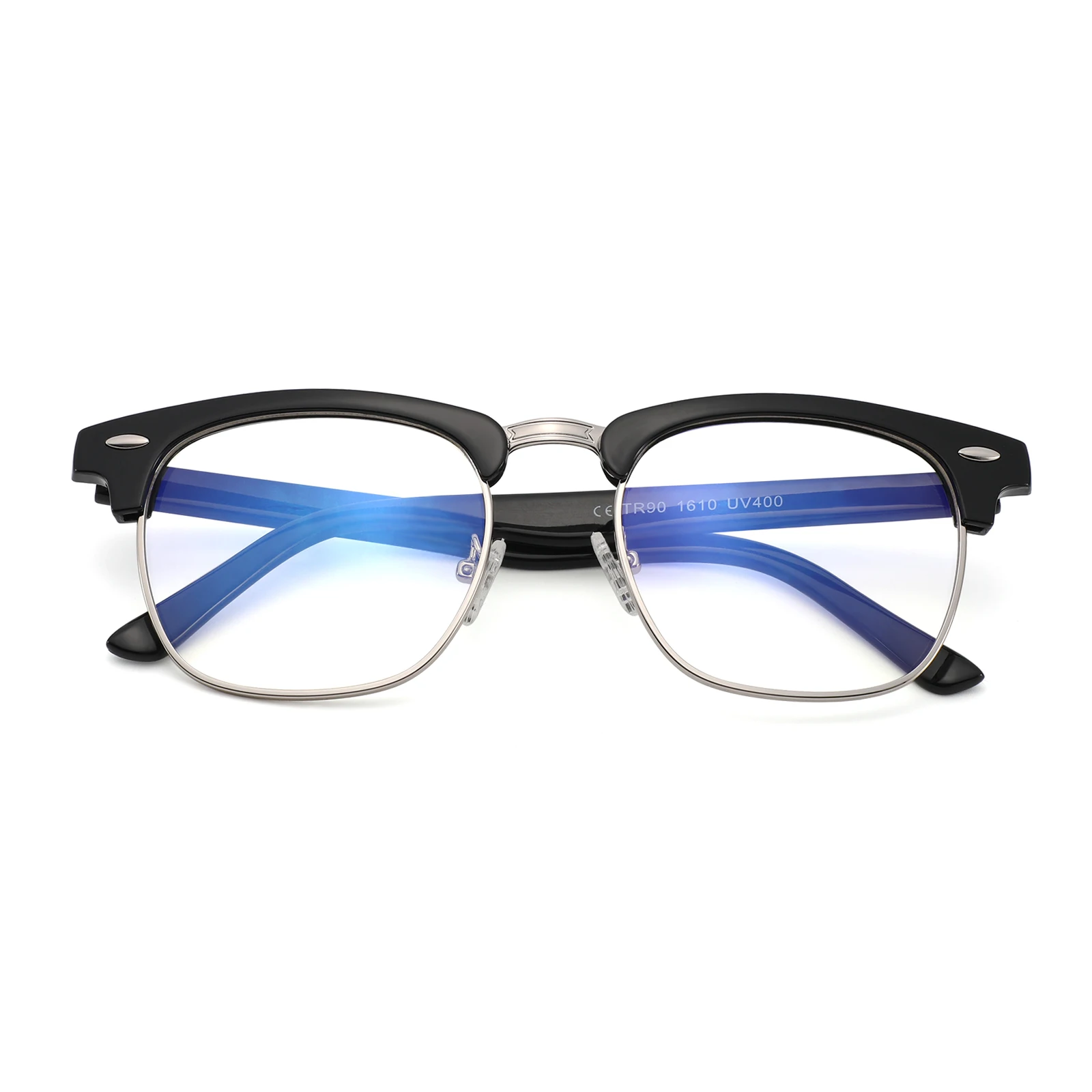 

china wholesale tr90 optical eyeglasses anti blue light half frame reading glasses