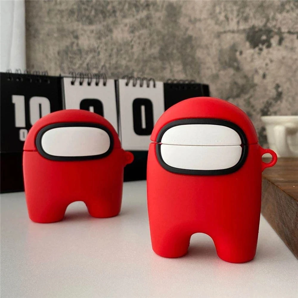 

Hot Sale Wholesale AmongUs Fall Guys Key Chain Stickers Lapel Pin Game earphone case Crewmate Among Us case cover