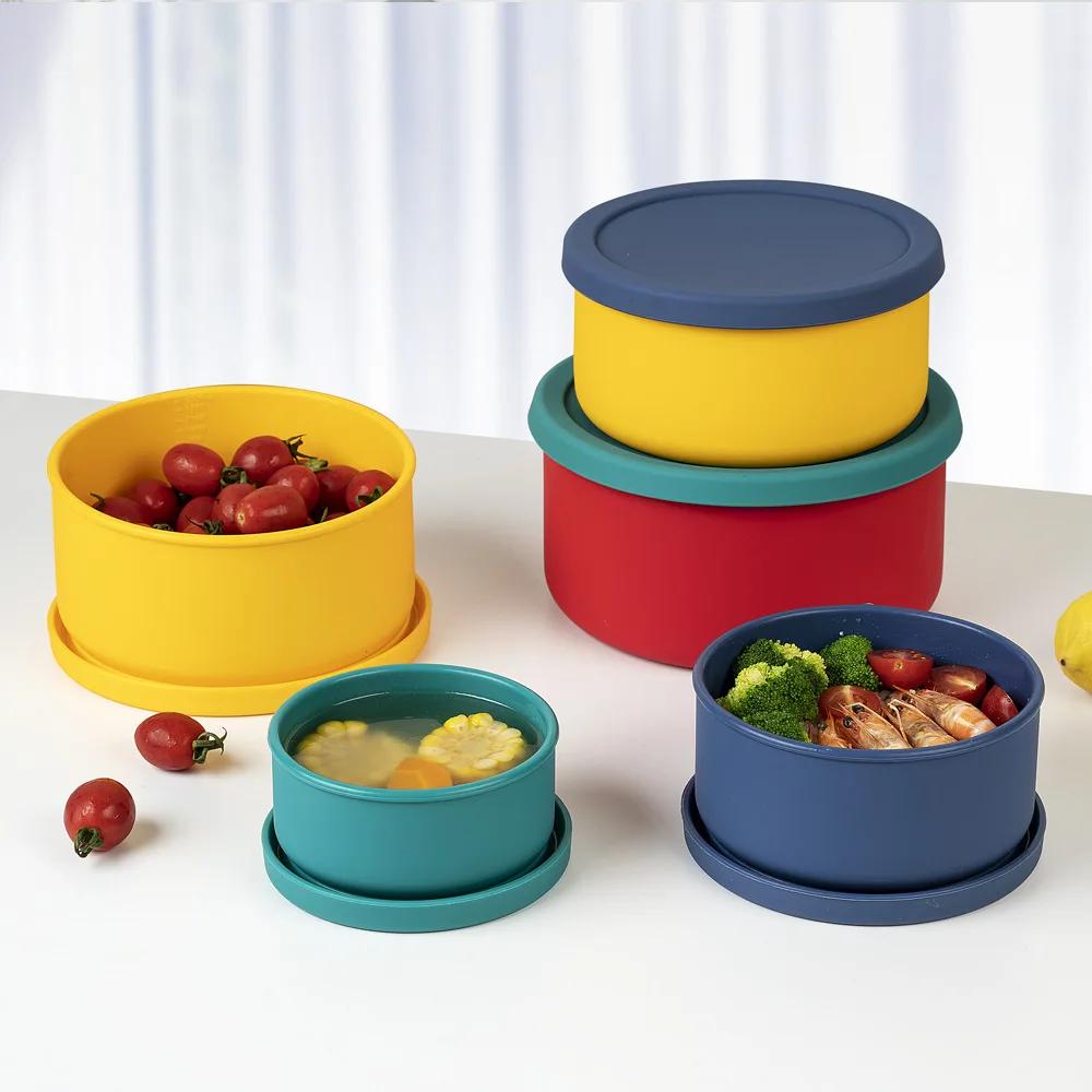 

set of 4 silicone kid lunch box, Customized color