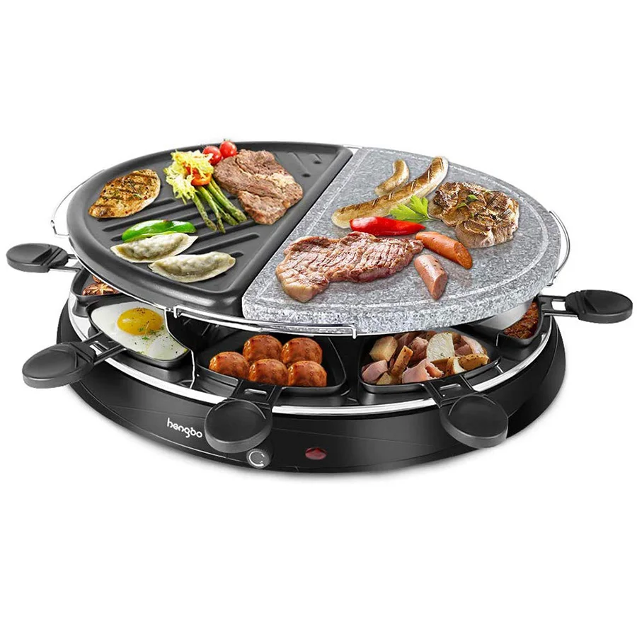 
Stone Non-Stick Griddle Plate 1300W Smokeless Indoor BBQ Table Electric Grill Korean Barbecue Raclette Grill 