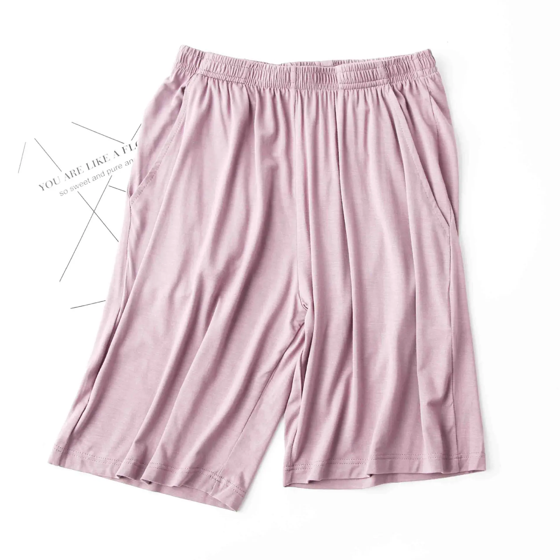 

Summer new cotton modal female sleep pants thin single-piece shorts loose large size casual shorts pocket pants home pants