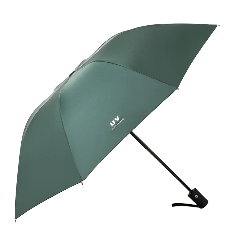 

Vinyl sunscreen anti-ultraviolet UV umbrella Korean version of the forest three-fold umbrella rain and rain dual-use business um