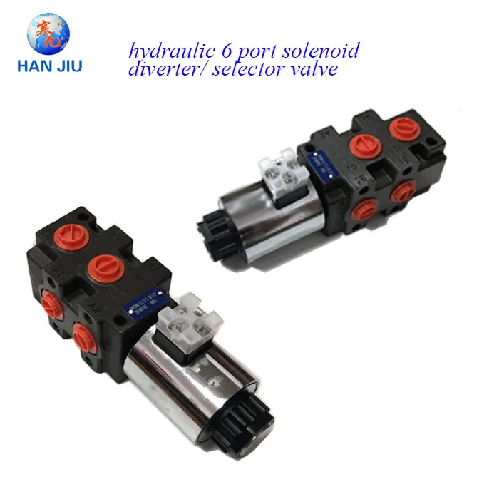 Hydraulic 6 Port Solenoid Diverter/ Selector Valve G3/8" 12vdc 13gpm