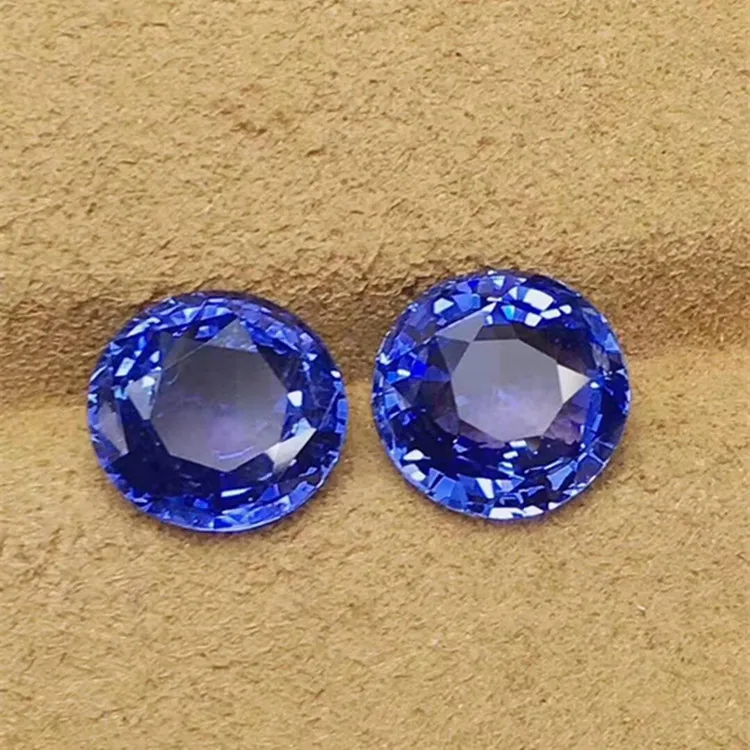 

precious beautiful round Sri Lanka loose gemstone for earring jewelry 7.13ct natural unheated cornflower blue sapphire