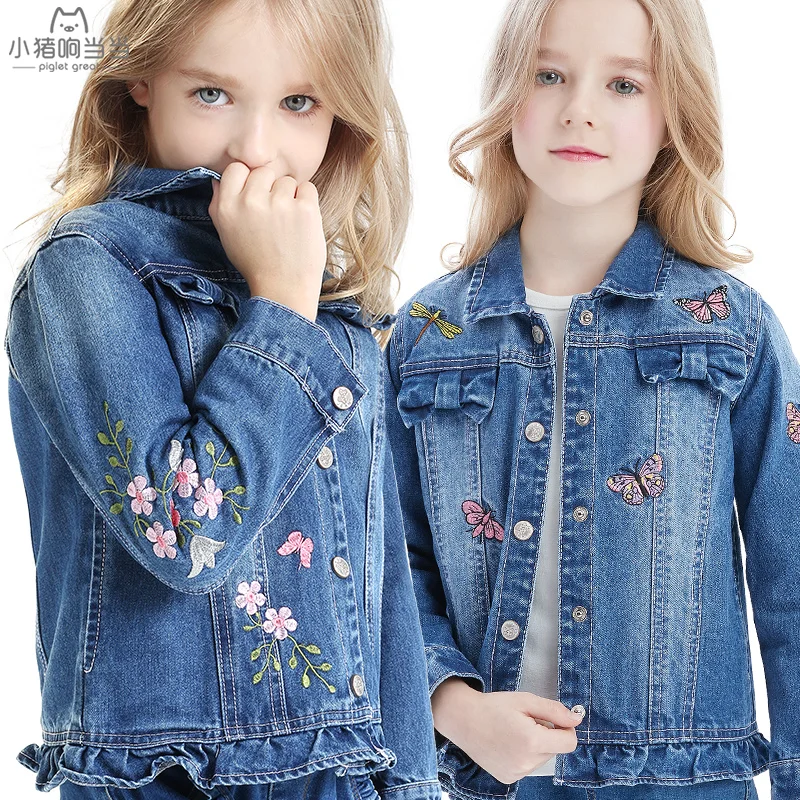 Spring Embroidery Flower Kids Denim Jacket Fo Baby Girls Buy Denim