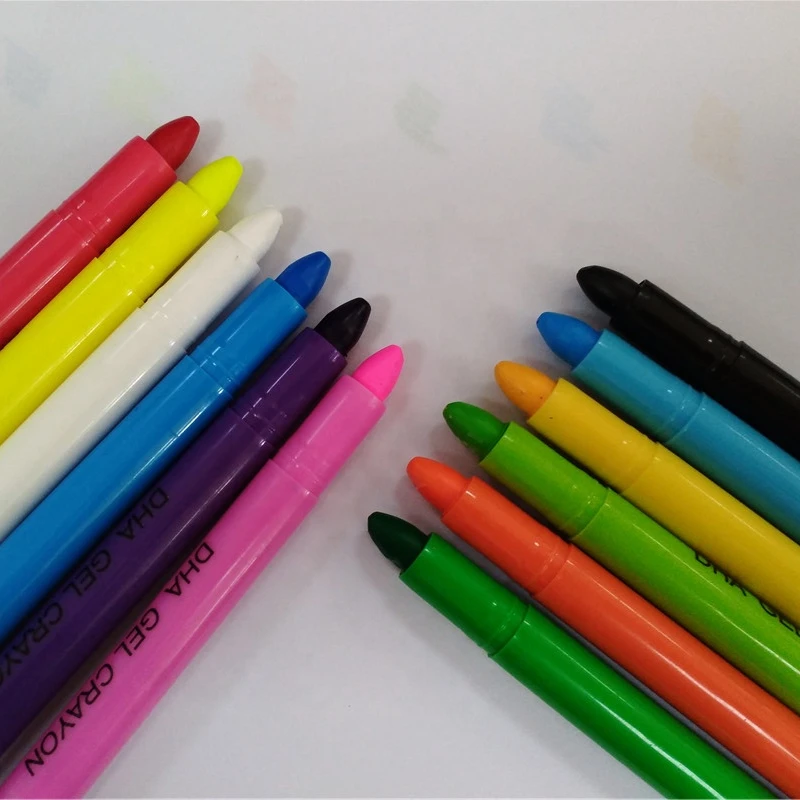 Silky Washable Gel Wax Crayon 12 Colors Twistable Crayons Colors In