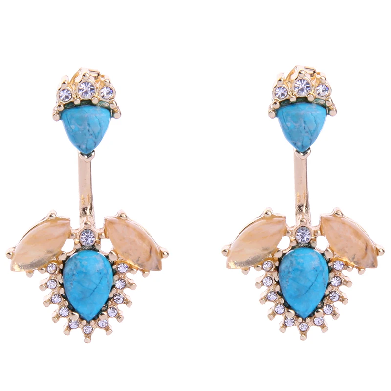 

ed01040b Vintage Creativity Blue Stone Crystal Removable 2021 Trendy Earrings