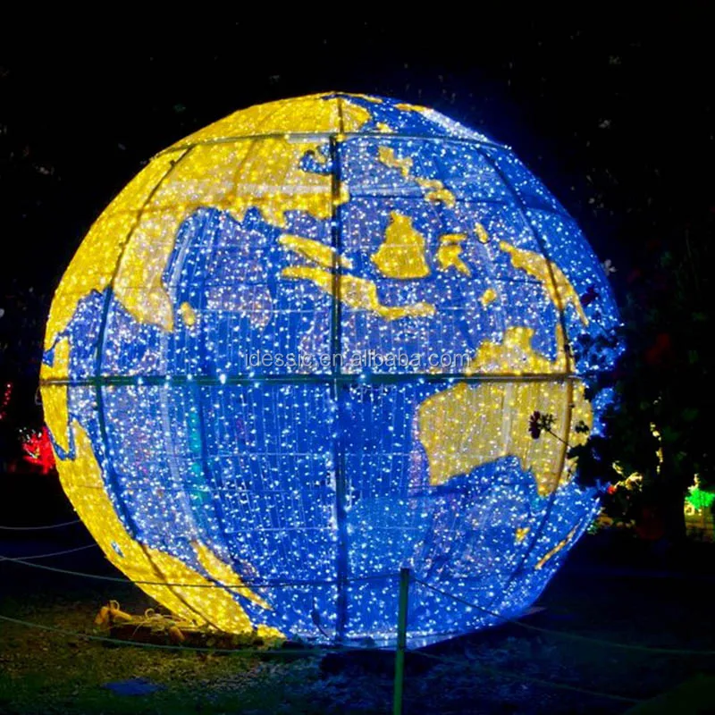 Led Christmas Lights Outdoor Hanging 3d Sphere Xmas Ball Christmas