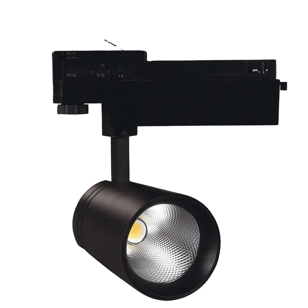 Ra90 Modern design adjustable 30w white black housing cob led spot track light shops