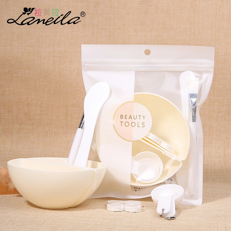 

Lameila Facial applicator mask spoon brush mask mixing bowl with spatula plastic mask bowl set D0880, Like picture or oem