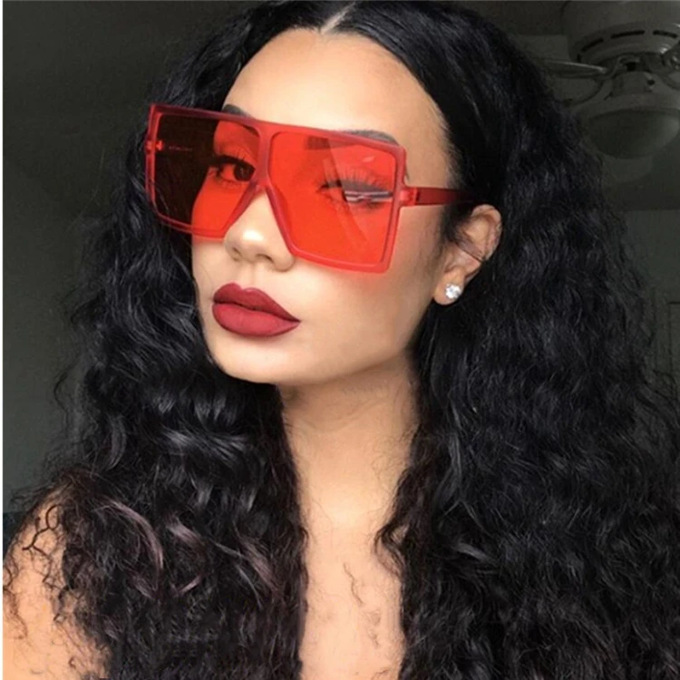 

New Large Female Square Shades Custom Logo Fashion Men Sun Glasses Wholesale Cheap Pink Oversized Clear Women Sunglasses 2022, 32 colors