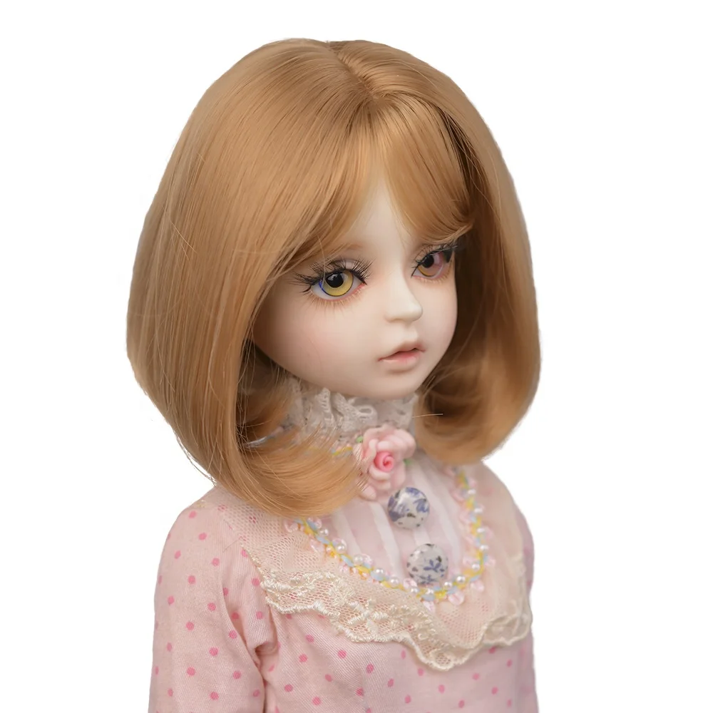 

High quality synthetic long wig Bright brown color bobo wig bjd doll wig 1/3 1/4 1/6 for choose, Photo color