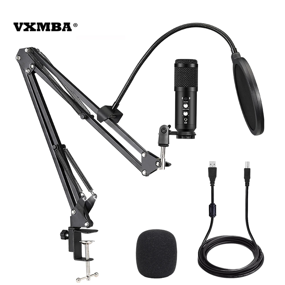 

192Khz / KTV condenser microphone home computer game recording USB Microphone bracket set YouTube video recording OEM