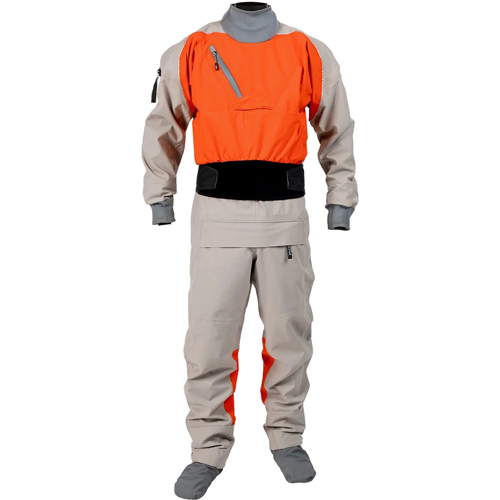 

3.0 ply Dry Suits Waterproof Breathable Racing Drysuit for Whitewater Kayaking Expedition Paddling Fishing Rafting SUP Adventure, Orange