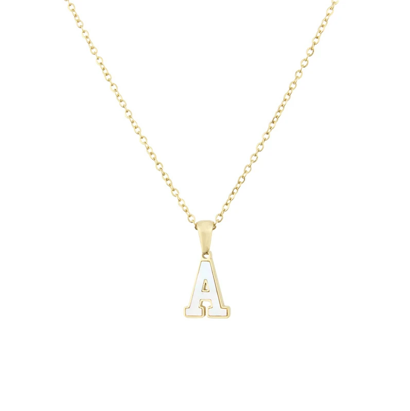 

New stainless steel 26 letter necklace titanium steel pendant necklace