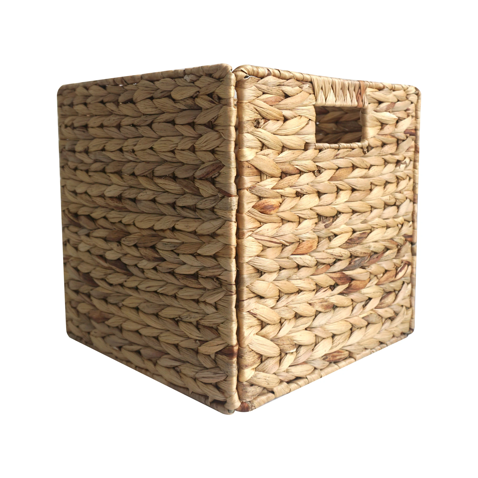 

XH Guangxi Bobai Xinhe 12inch classics square handwoven foldable natural water hyacinth storage baskets