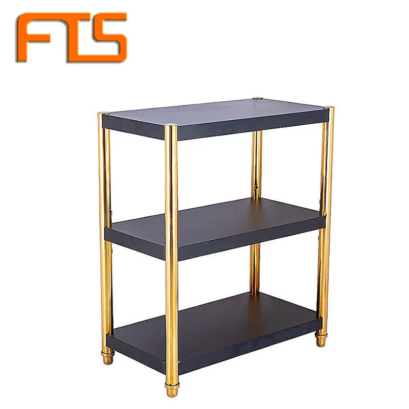 

FTS Hand Cart With Wheel Stainless Steel Tea Bar Serving Metal Catering Commercial Kitchen 3 Tier Food Trolley