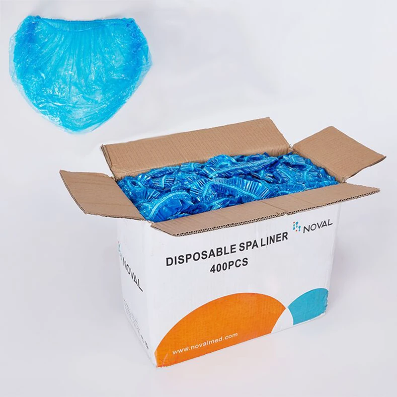 

NOVAL disposable pedicure liner disposable pe liner disposable liner for pedicure tub 400 pieces per box, Blue/clear
