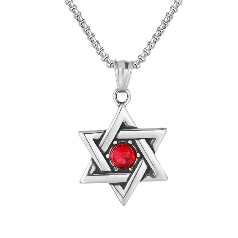 

Jewish religious jewelry custom pendant necklace hexagonal rhinestone accessories