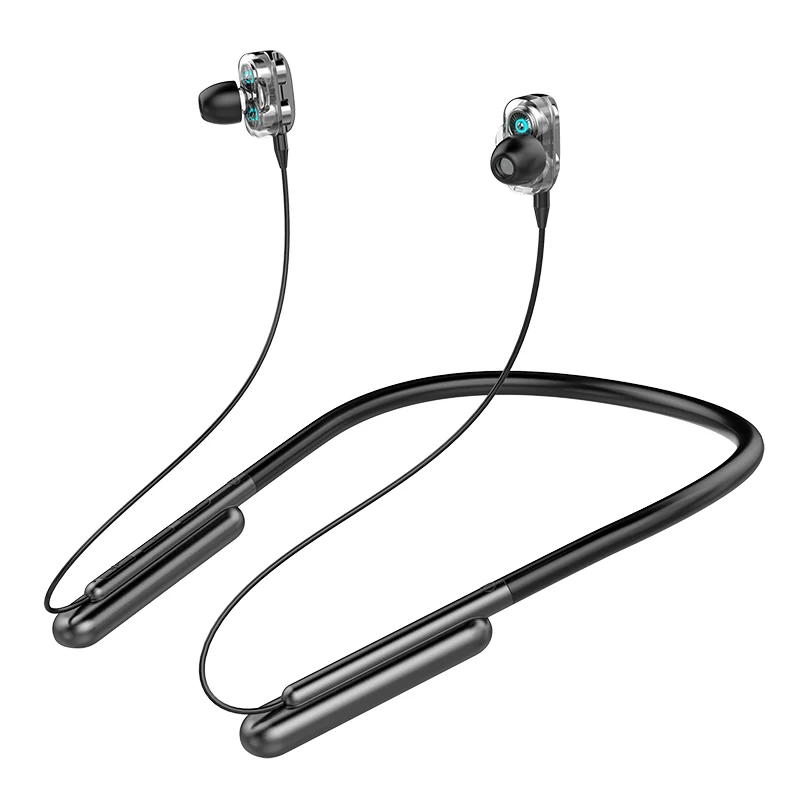 

Neckband Blue tooth headset wireless earbuds with built-in microphone headset for indoor and outdoor activities gaming headset, Black, red