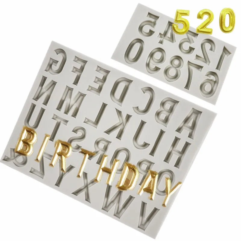 

Letters Number Silicone Resin Lace Molds For Fondant mold cake decorating