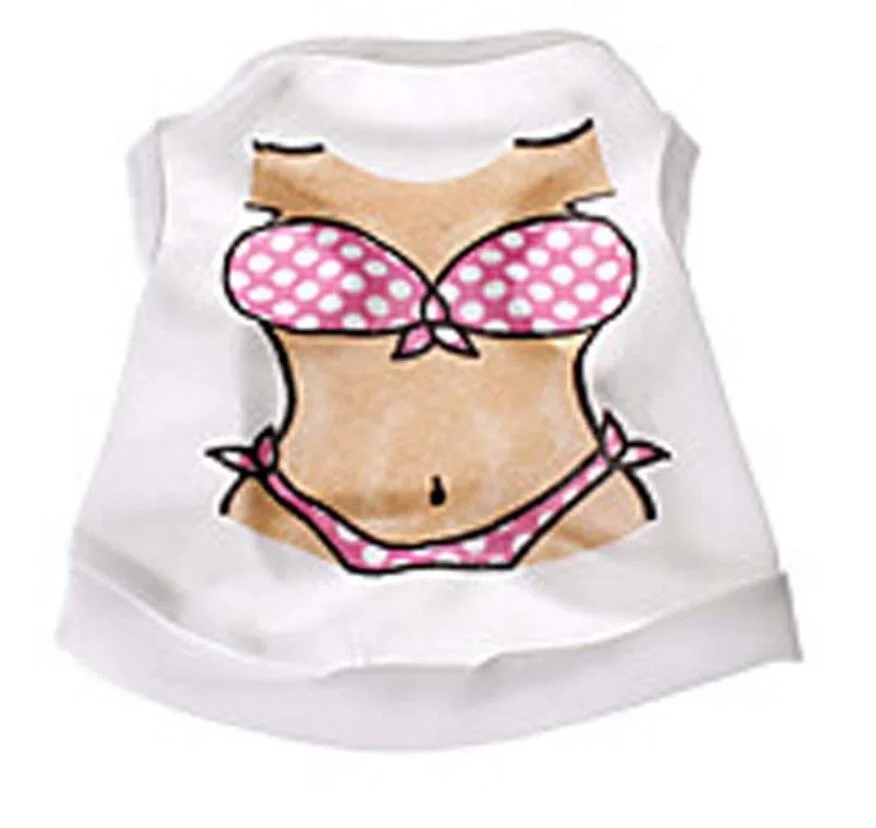 

Creative Pet Dog Clothes Summer Fashion Bikini Muscle Print Dog Vest Shirts For Pet Dog, Picture
