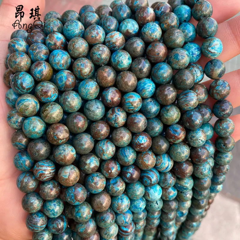 

Natural Blue Crazy Lace Agate Beads Natural Gem Stones Round Loose Blue Calsilica Beads Diy Bracelet For Jewelry Making, Blue as picture