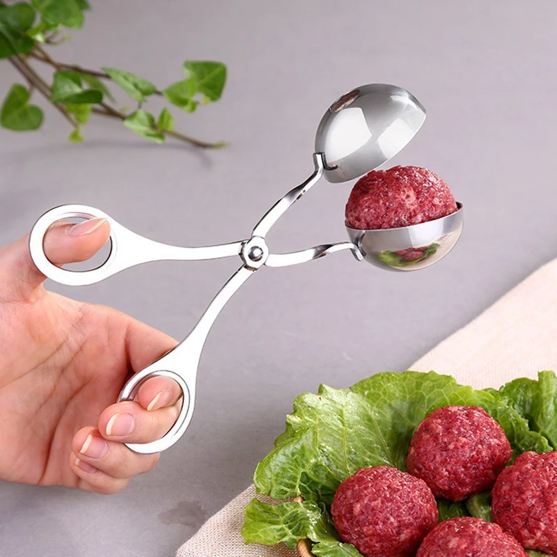 

Stainless Steel Meatball Baller Ice-cream Dig Baller Scoop Pastry Dumpling Maker Kitchen Gadget, Silver