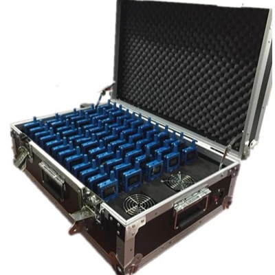 

High Audio Quality Wireless Tour Guide System Package(4pc transmitters+56pc receivers+Charge case for 60 pc), Blue