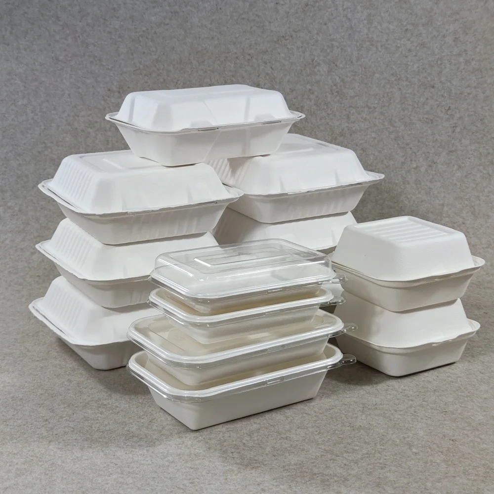 

Wholesale Biodegradable Mircrowavable Warm Keeping Bagasse Paper Food Packing Box