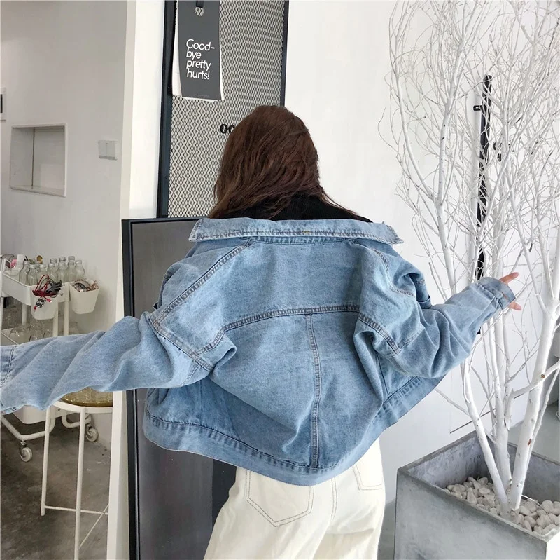 

B40765A New arrival fashion ladies tops jeans jackets